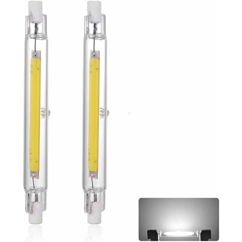 R7s 118mm 20W Dimmable Blanc Froid 6000K 2000lm Ampoule Halogène Équivalent à J118 200W 360 Degrés Linéaire Slim Cob Ampoule led pour Applique Murale