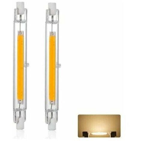 R7S 118mm 20W LED Bulb, Warm White 3000K 3000LM, J118 300W Halogen Lamp, 360 Degree Illumination, Flicker-Free【Boîte blanche - 2PCS Pack】