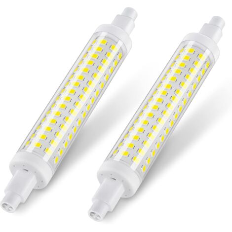 R7s 118mm LED Bulb, Non-dimmable, Cool White 6000K, 9W equivalent to 125W halogen lamps, 1300LM, R7s Base LED linear light for spotlight and wall light, 2 Pieces [Energy Class E]