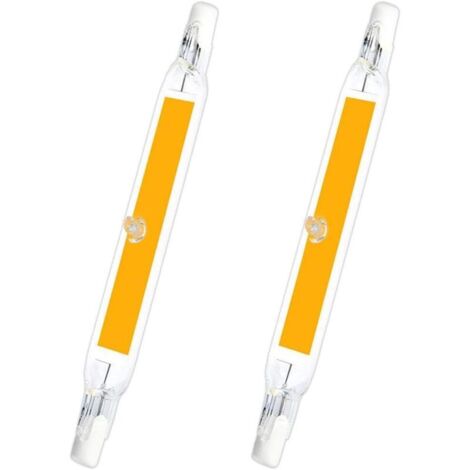 R7S 78 mm LED 5 W Warmweiß 3000 K, 500 lm, R7S J78 COB Linear-LED ersetzt 40-W-/50-W-Halogen-Stiftlampen, schlanke 78-mm-R7S-LED-Lampe für Mini-Projektoren/Wandleuchten, nicht dimmbar, 2er-Pack [Energ