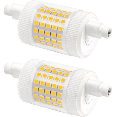 R7S 78mm Dimmable 15W Blanc Neutre 4000K 1500LM, Équivalent à Halogène Crayon R7S 78mm 120W-150W, AC 230V, R7S 78mm LED Dimmable en Céramique pour Plafonnier/Lampadaire, lot de 2