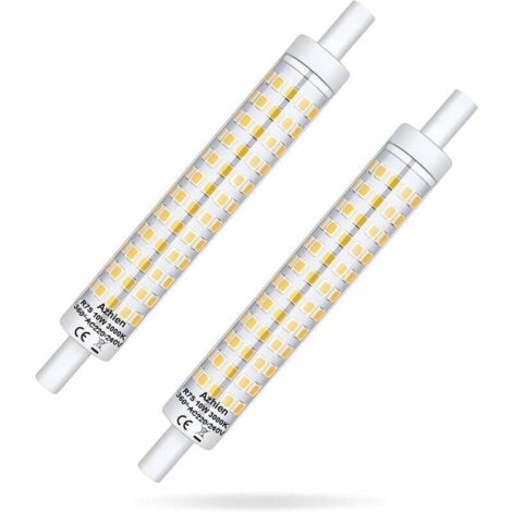 R7S LED 118 mm à intensité variable 10 W. ampoule R7S 118 mm blanc chaud 3000 K. 360 degrés. douille linéaire. sans scintillement. lot de 2 [Classe énergétique A++]