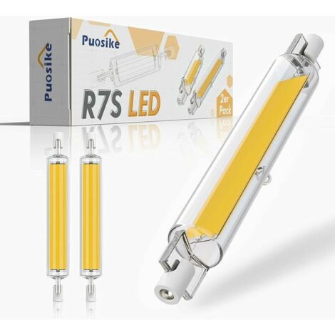 R7S LED 118 mm dimmbar 1200 lm, 20 W R7S LED-Lampe Warmweiß 3200 K, Ersatz für J7S Halogenlampe 180 W–200 W, R7S LED COB lineares Licht mit hoher Lumenzahl, 360° Abstrahlwinkel, AC 220–240 V, 2 Stück