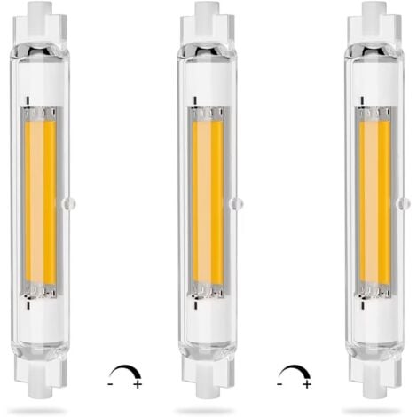 ERSANDY R7S LED 118 mm dimmbare 20 W energiesparende COB-LED-Glühbirne R7S, entspricht J118 mm 200 W Halogenlampe, warmweiß 3000 K, kein Flimmern, 2000 lm, 360°-Strahlbeleuchtung, CRI 90 Ra, 3er-Pack [Energie