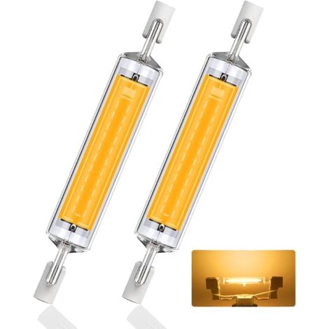 BEIJIYI R7S LED 118 mm, Warmweiß 3000 K, 10 W, ersetzt Halogen. R7S J118 100 W, AC 220 V–240 V, 1000 lm, Abstrahlwinkel 360°. R7S COB-LED-Linearlampe, 118 mm, 2 Stück