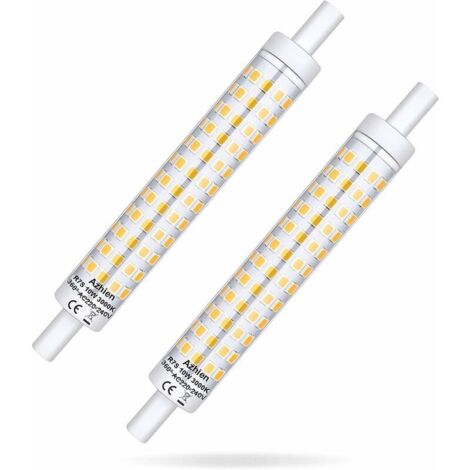 R7S LED 118mm Dimmable 10W, Ampoules R7S 118mm Blanc Chaud 3000K,10 Watt Equivalent Lampe Halogene 48W 60W 75W,1000LM,360 Degres,Prise R7S J118 Lineaire,Pas de Scintillement,Lot de 2 [Classe énergétiq