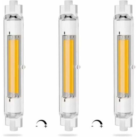 R7S LED-Energiesparlampe, 118 mm, dimmbar, 20 W, doppelseitig, warmweiß (3000 K), flimmerfrei, 2000 lm, 360° Abstrahlwinkel, 3er-Pack