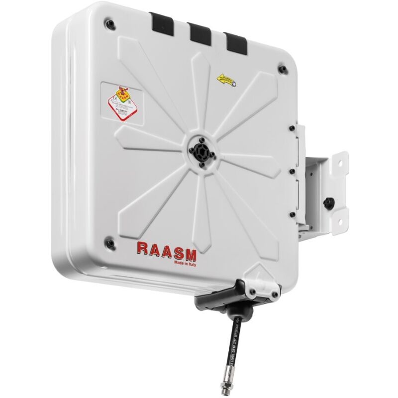 Raasm - Enrouleur air et eau 18 m ø g 1/2 (f) 20 bars Staal,ABS avec enroulement automatique et support mural fixe RA.9450.102