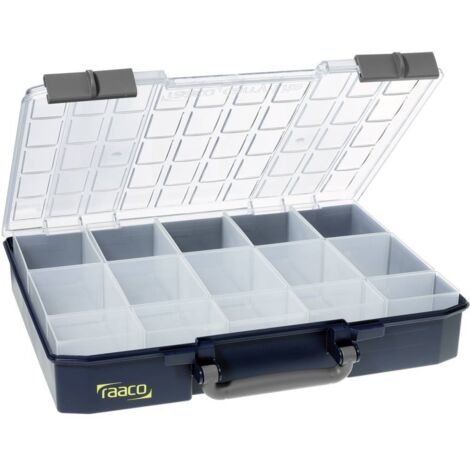 raaco CarryLite 80 5x10-15 Coffret de rangement (l x H x P) 413 x 79 x 330 mm Nombre de compartiments: 15 Contenu 1 pc(