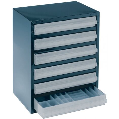 raaco Kleinteilemagazin B 357 x T 255 x H 435 mm Stahlblech 6 Schubladen - 137591