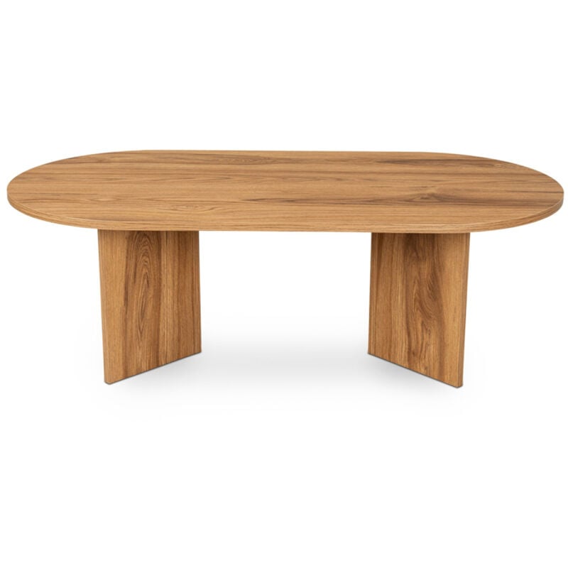 Raav - Table basse design ovale bois 120cm