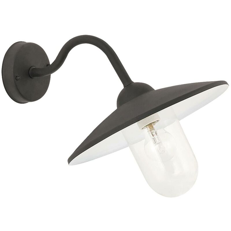 Image of lampada da parete esterna della luce Vigo vetro metallo nero opaco / L bianco: 40 cm B: 30 cm H: 40cm IP44