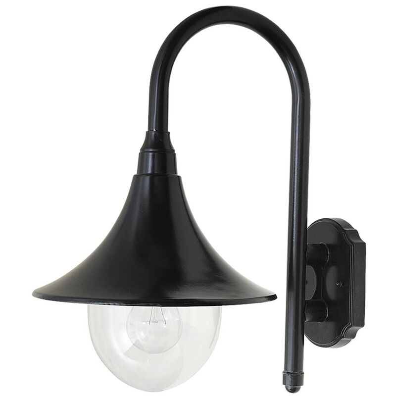 Image of Parete lampada esterna luce costanza di metallo nero l plastica: 35,5cm b 24.5 cm h: 44,2cm IP44