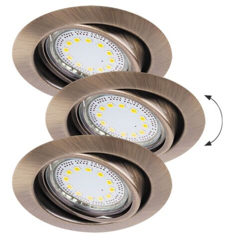 Rabalux Lite set 3 faretti orientabili GU10 bronzo