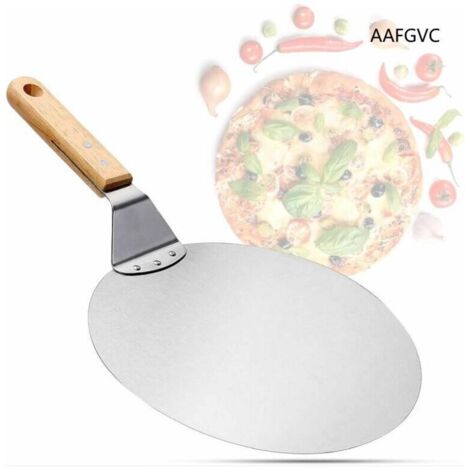 Rabatt, Pizzaschaufel aus Edelstahl mit Holzgriff, Pizzaschieber für Pizzastein, Brotschieber, Kuchenschaufel, Pizzaschaufel..DEBUNS