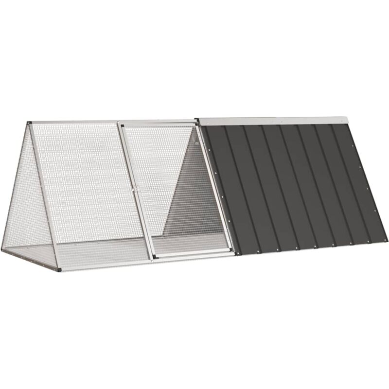 Rabbit Cage Anthracite 201.5x80.5x71 Cm Galvanised Steel Vidaxl