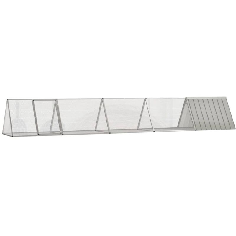 Rabbit Cage Grey 504.5x80.5x71 Cm Galvanised Steel Vidaxl