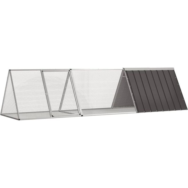 Rabbit Cage Anthracite 302.5x80.5x71 Cm Galvanised Steel Vidaxl