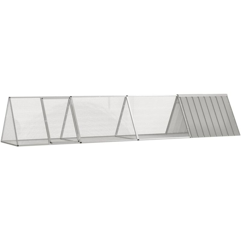 Rabbit Cage Grey 403.5x80.5x71 Cm Galvanised Steel Vidaxl
