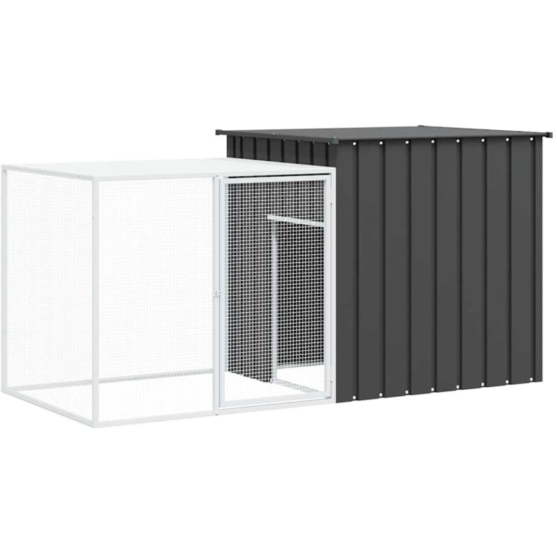 Rabbit Cage Anthracite 200x91x100 Cm Galvanised Steel Vidaxl