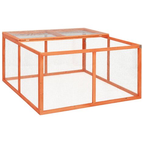 Rabbit Hutch 124x120x60 cm Solid Firwood vidaXL