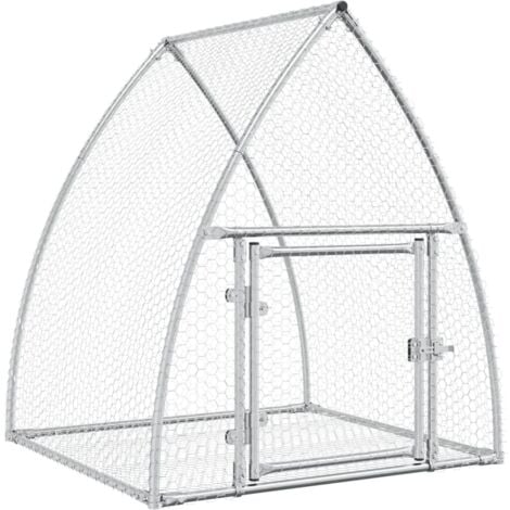 Rabbit Hutch Silver 100x105x120 cm Galvanised Steel vidaXL