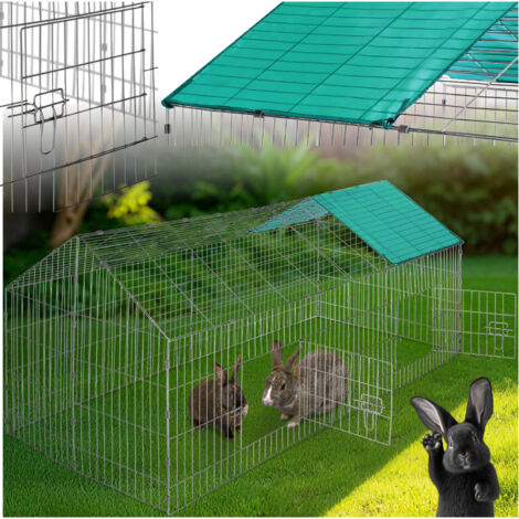 Rabbit run with sunshade - guinea pig run, rabbit cage, rabbit pen