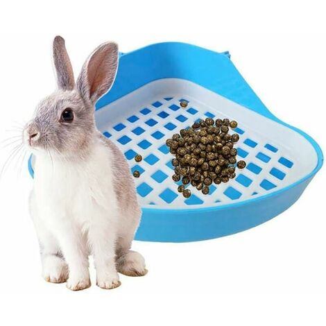 Rabbit Toilet Litter Tray, Small Animal Corner Toilet Potty, Pet Litter Corner Trays for Rabbit, Hamster (Pink)
