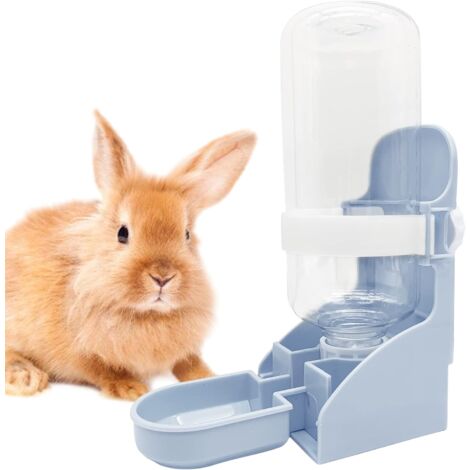 Rabbit Water Bottle, 17oz Hanging Water Fountain Automatic Dispenser No Leak WaterFeeder for Bunny Chinchilla Guinea Pig Hedgehog Ferret, Blue