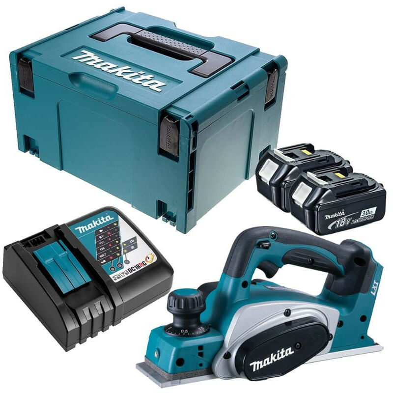 Rabot 18V lxt largeur 82 mm (2x3,0Ah) en makpac Makita