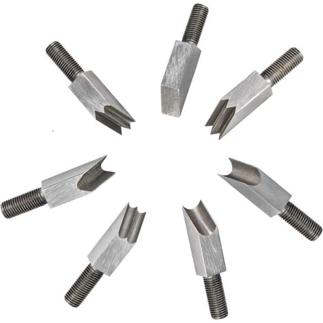 Rabot à biseau pour le travail du bois, rabot d'angle, outil de rabot à main avec 7 types de têtes de fraisage, outils de travail du bois pour menuisiers professionnels et débutants (7 types de têtes 