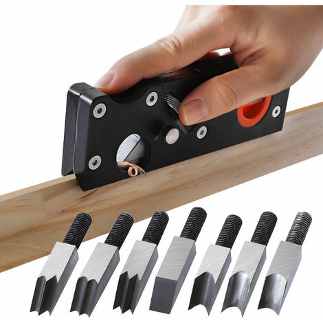 Rabot à chanfreiner à bois professionnel rabot à main à profondeur réglable multi-angle 7 types de têtes de coupe