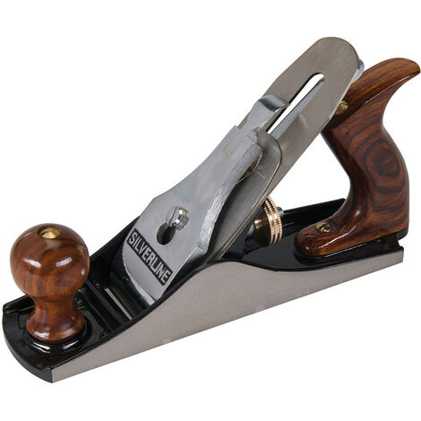 Rabot à main n° 4 – Fer en acier au carbone 2mm – Construction en fonte pour stabilité – Poignées en bois de rose confortables – HBM