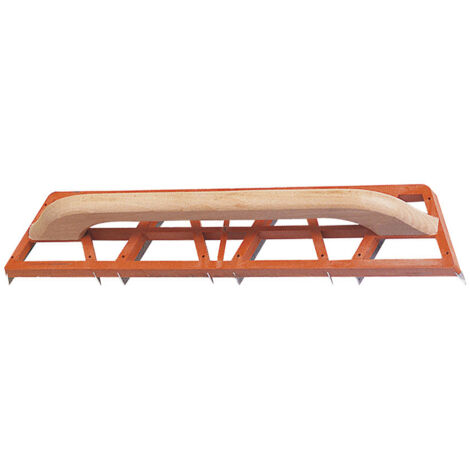 Rabot à plâtre 44 cm – Poignée en bois ergonomique – 8 lames en acier 10 x 2 cm – Outil de finition pour plâtriers et plaquistes