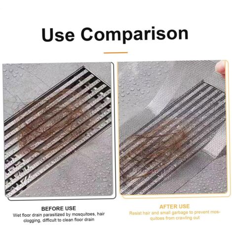 Raccogli-capelli per scarico doccia - Raccogli-capelli per scarico doccia  Filtro autoadesivo per pavimento del bagno e lavandino - Pavimento della lavanderia dell'hotel - 12 cm  10 m