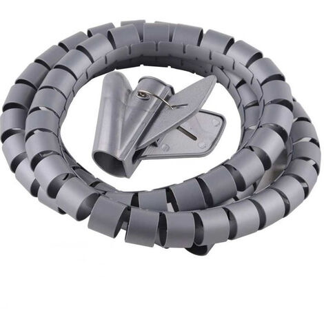 Raccogli cavi spiralato tubo 1,5 metri copri cavo organizer per cavi e fili elettrici in plastica grigio diametro da 1.5 cm