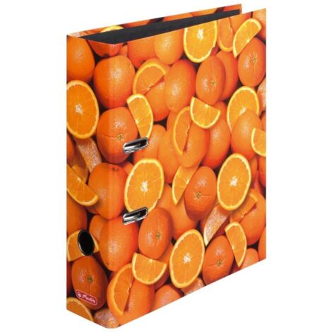 Raccoglitore HERLITZ A4 8cm Arance - max.file, meccanismo a leva