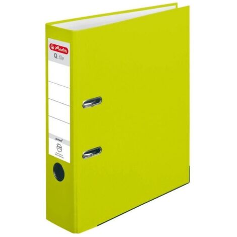 Raccoglitore Herlitz Q-File formato A4/80mm in PP verde neon