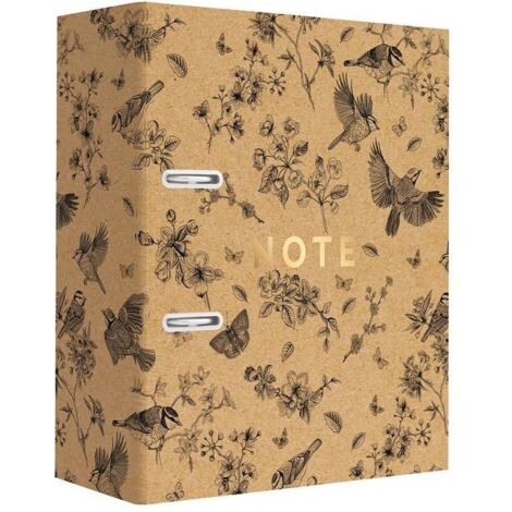 Raccoglitore INTERDRUK A4 75mm, Kraft Birds - per documenti e casa