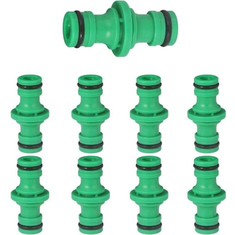 Raccord 1/2" - Double fiche - Raccord de tuyau de jardin - Pour raccorder des tuyaux, outils de jardin, tuyaux (8 pièces)