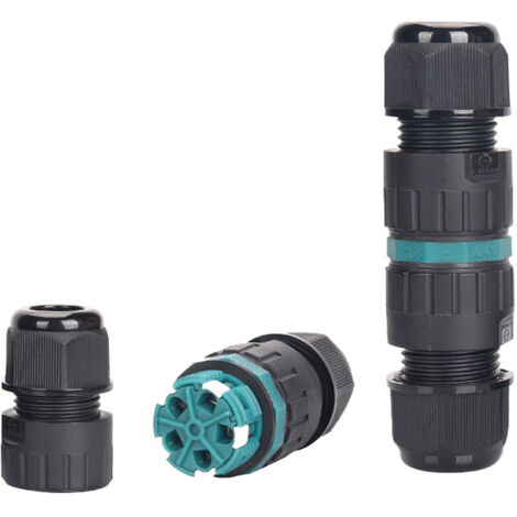 Raccord 2 câbles connecteur linéaire 5 pôles IP68 ARIC 52061