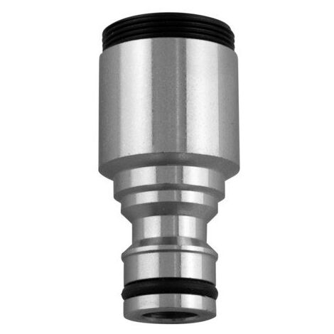 Raccord 2 en 1 avec mousseur anticalcaire – Finition laiton chromé – Débit max pour tuyaux d'arrosage – Usage lavabo et vasque