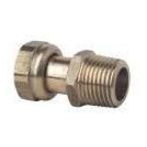 RACCORD 2 PIECES A VISSER MALE - ECROU TOURNANT