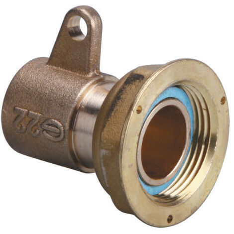 Raccord 2 pièces compteur gaz à braser- NF - écrou 6/20 - cuivre Ø22 + fixation - Gurtner