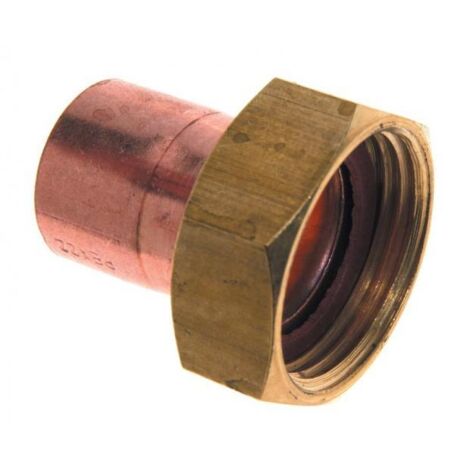 raccord 2 pièces coudé en laiton - femelle 20 x 27 vers femelle 18 mm - sachet de 2