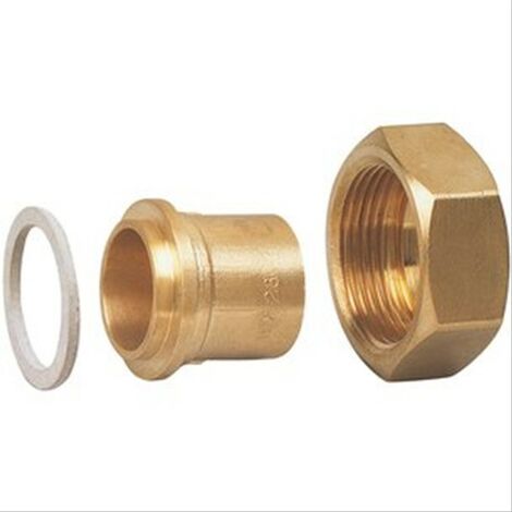 Raccord 2 pièces droit Gaz pour tube cuivre Ø18mm, écrou Femelle 1/2''