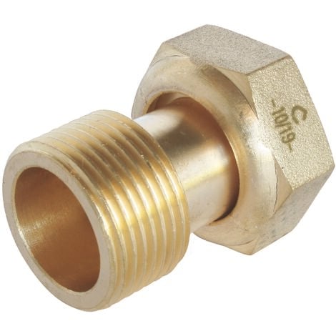 BLANC HABITAT Raccord 2 pièces pour compteur - Ecrou 20/27 / Mâle 20/27 - BRUT