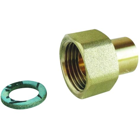 Raccord 2 pièces pour GAZ NATUREL - Cuivre Ø12 - Ecr.tournant F15/21