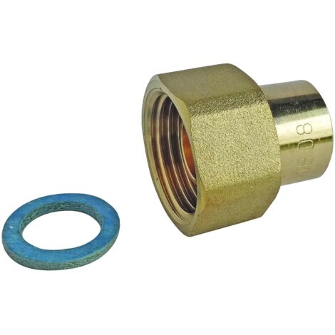 Raccord 2 pièces pour GAZ NATUREL - Cuivre Ø14 - Ecr.tournant F15/21
