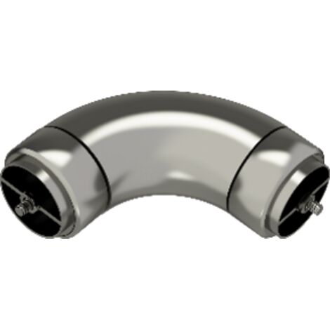Raccord 90° aluminium anodisé pour main courante ronde diam. 50 mm Inox brillant